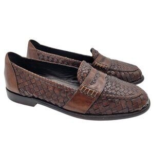 Bragano by Cole Haan Men's Woven Loafers Italian Size 9.5 Brown